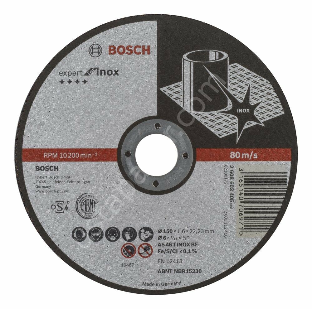 Bosch - 150*1,6 mm Expert Serisi Düz Inox (Paslanmaz Çelik) Kesme Diski (Taş) 2608603405
