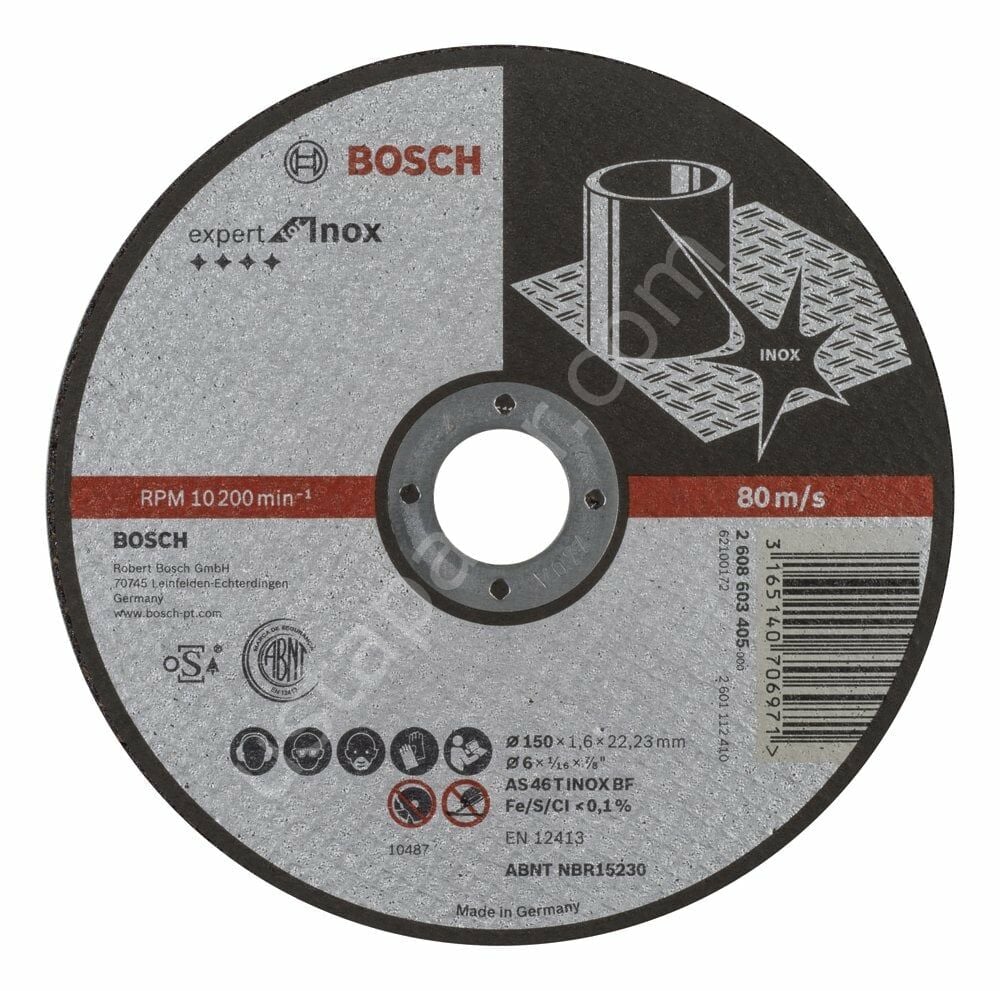 Bosch - 150*1,6 mm Expert Serisi Düz Inox (Paslanmaz Çelik) Kesme Diski (Taş) 2608603405