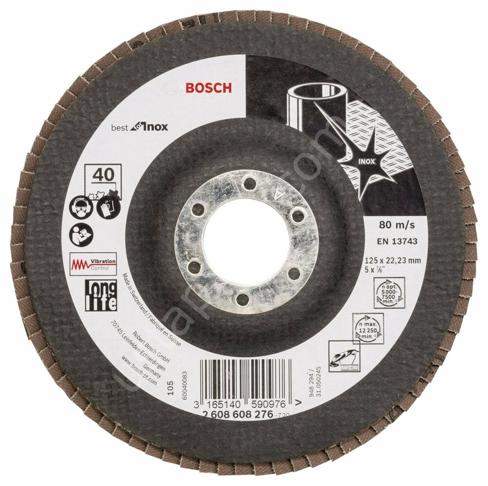 Bosch - 125 mm 40 Kum Best Serisi Inox Flap Disk 2608608276