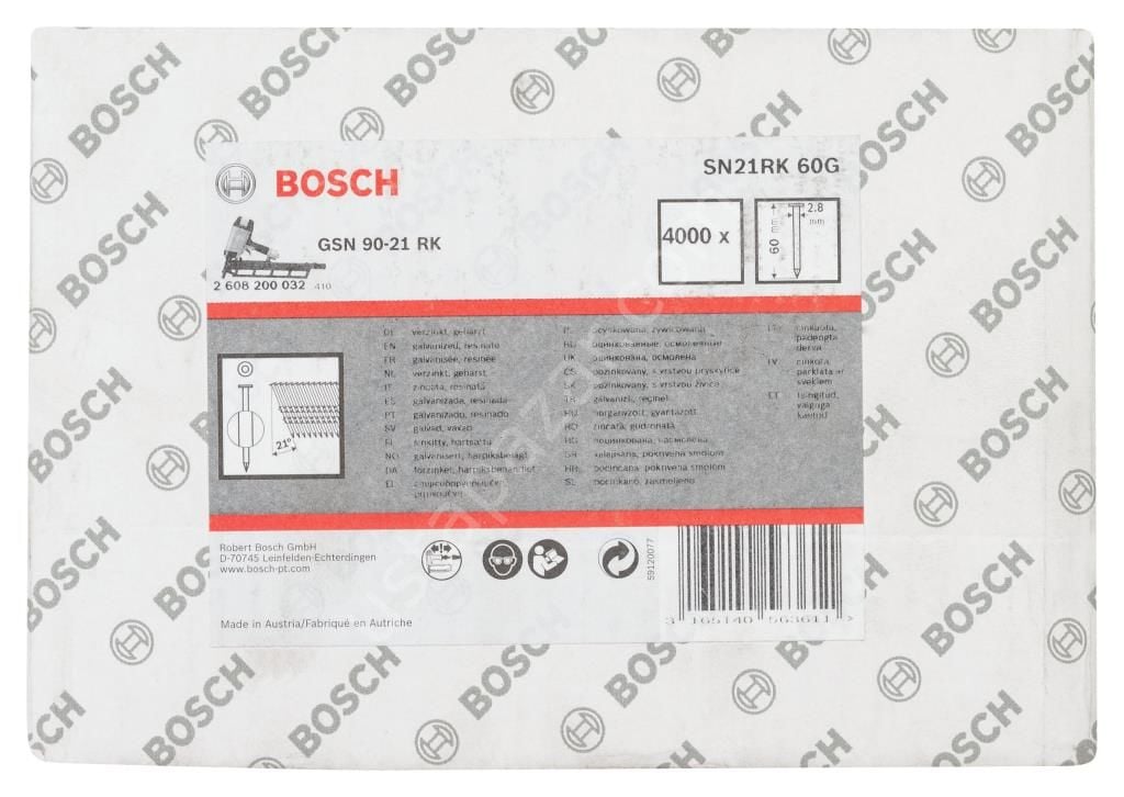 Bosch - GSN 90-21DK Çivi  60mm 4000li Düz ÇinkoK