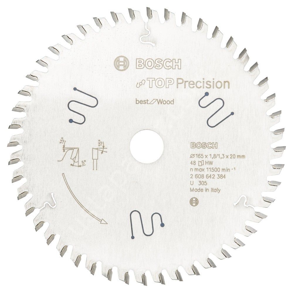 Bosch - Best Serisi Hassas Kesim Ahşap için Daire Testere Bıçağı 165*20 mm 48 Diş 2608642384