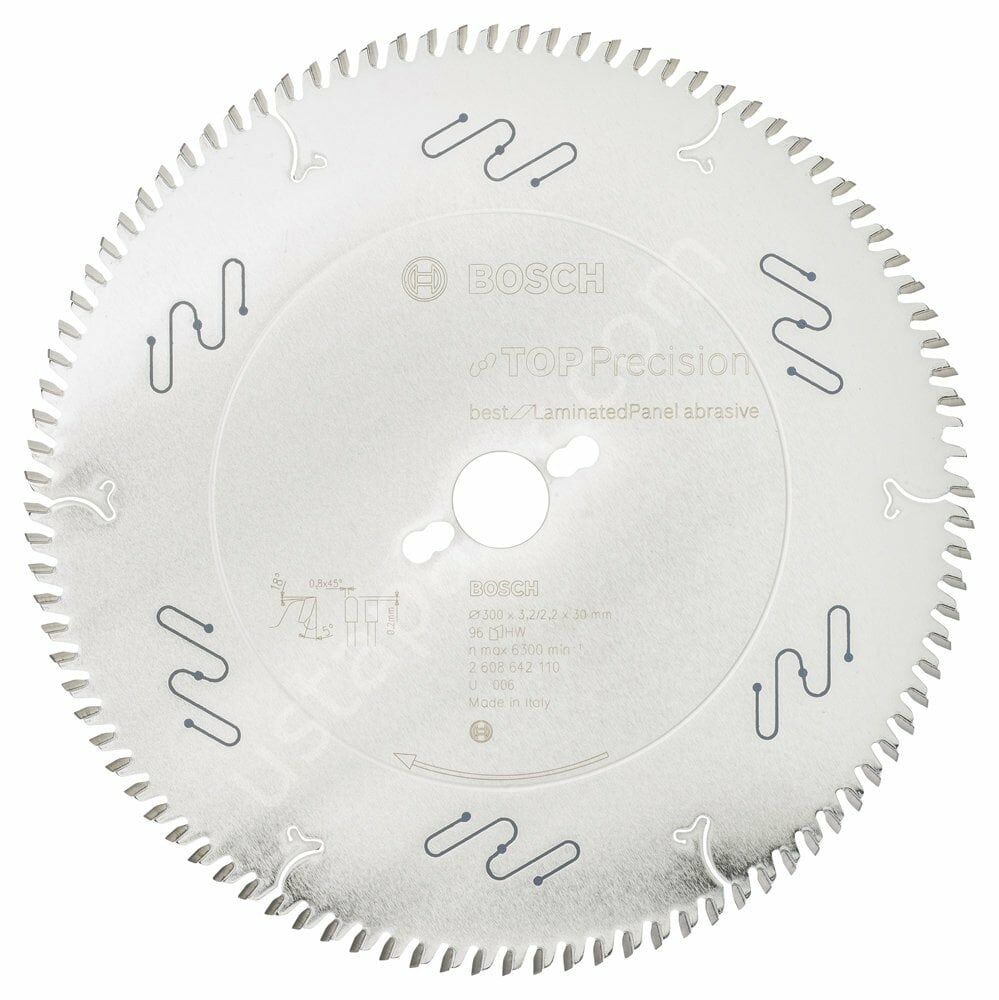 Bosch - Best Serisi Hassas Kesim Aşındırıcı Kaplamalı Lamine Panel için Daire Testere Bıçağı 300*30 mm 96 Diş 2608642110