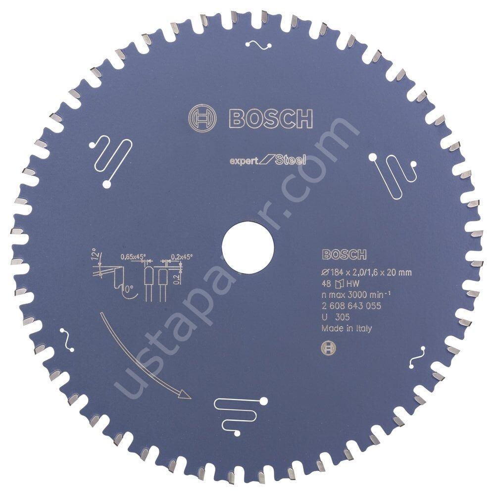 Bosch - Expert Serisi Metal için Daire Testere Bıçağı 184*20 mm 48 Diş 2608643055