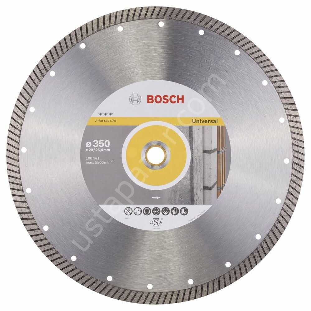 Bosch - Best Serisi Genel Yapı Malzemeleri İçin Turbo Segmanlı Elmas Kesme Diski 350 mm 2608602678
