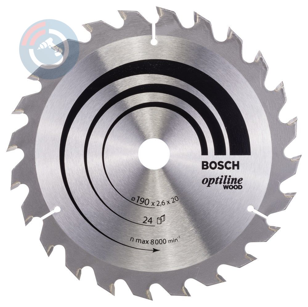 Bosch - Optiline Serisi Ahşap için Daire Testere Bıçağı 190*20/16 mm 24 Diş