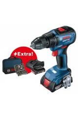 Bosch GSR 18V-50 Delme/vidalama Makinesi + 2x 2,0 Ah Çift Akü + 43 Parça Set + Alet Çantası