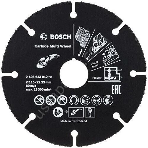 Bosch Carpide Multi Whell Taşlama Için Ahşap Kesme Diski 115 mm (Elmas Uçlu)