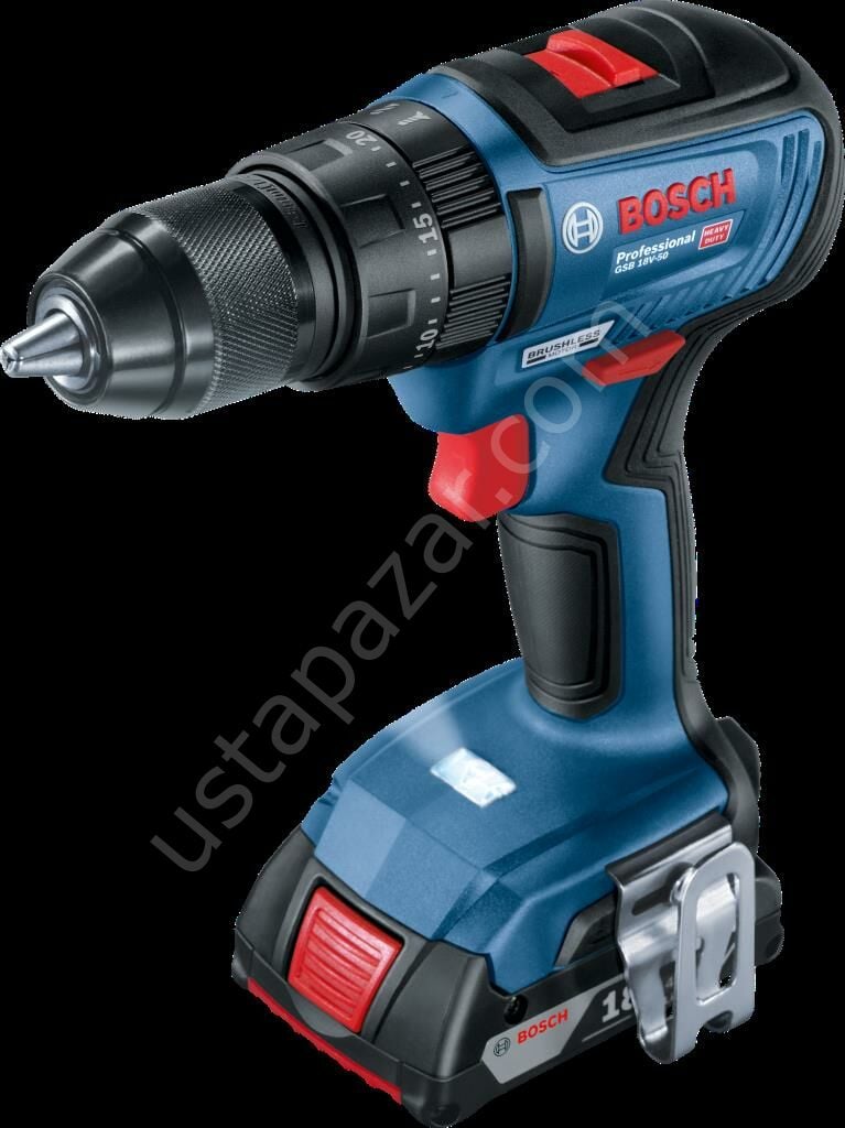 Bosch Professional Bosch GSB 18V-50 Çift Akülü 2 Ah Darbeli Vidalama Makinesi 06019H5100