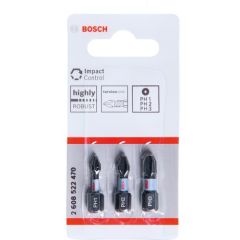 Bosch - Impact Control Serisi Vidalama Ucu PH*25 mm 3'lü Set (PH1/2/3)