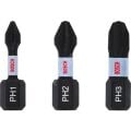 Impact Yıldız Bits Uç PH1/2/3X25 mm 3lü 2608522470