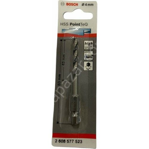 Bosch Point Teq Altıgen Şaftlı Hss Matkap Ucu 4 mm