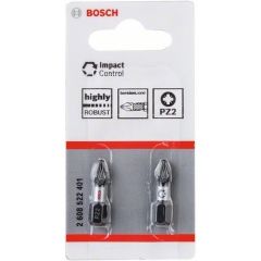 Bosch - Impact Control Serisi Vidalama Ucu PZ2*25 mm 2'li