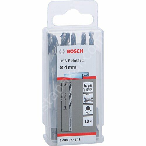 Bosch Pointeq  4mm 1/4 Adap. Metal Matkap Ucu 10'lu 2608577543 Bosch