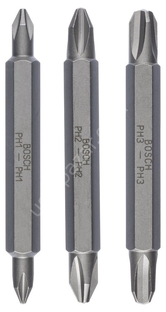 Bosch - Çift Taraflı Vidalama ucu PH1/2/3*60 mm 3'lü 2607001748