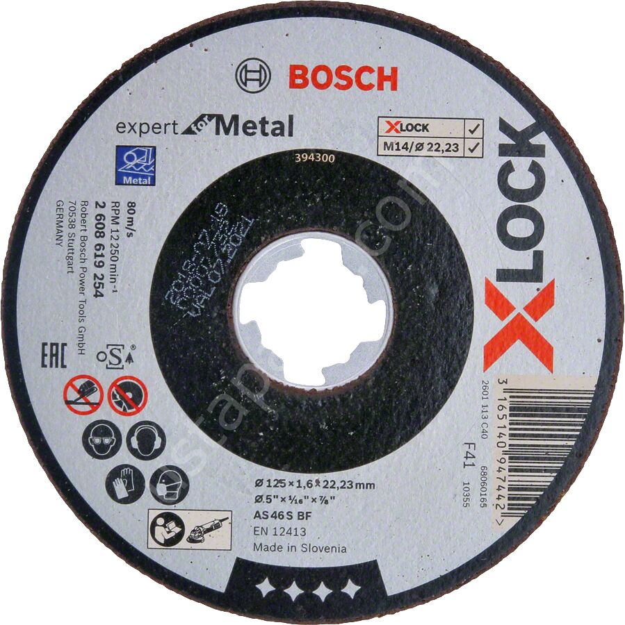 Bosch - X-LOCK - 125*1,6 mm Expert Serisi Düz Metal Kesme Diski (Taş) 2608619254
