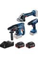 Bosch GBH 180-Li + GSR 180-Li + GWS 180-Li + Raf Bag Takım Çantalı 2x4 Ah Akülü Elektrikli El Aletleri Seti 0615990M8Y