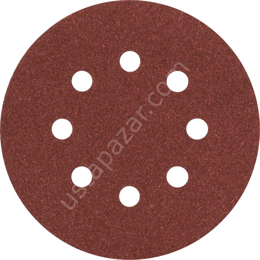 Bosch - Eksantirik Zımpara Kağıdı 5'li, 125 mm 120 Kum 8 Delik