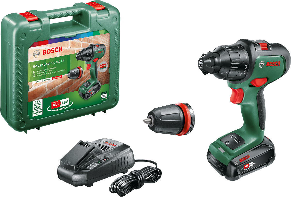 Bosch AdvancedImpact 18 Tek Akülü Darbeli Delme Vidalama Makinesi 18V  (1 x 2,5 Ah) + Şarj Cihazı AL 1830 CV 06039B5108