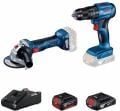 Bosch Professional GWS 180-LI + GSB 185-LI 18V Akülü Vidalama 2+4 Ah Çift Akü Set - 06019H9026