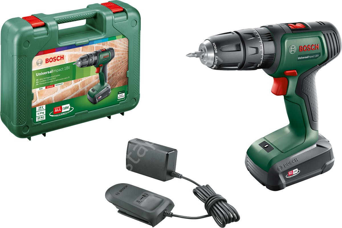 Bosch UniversalImpact 18 Tek Akülü Darbeli Delme Vidalama Makinesi (1 x 1,5Ah) 06039D4101