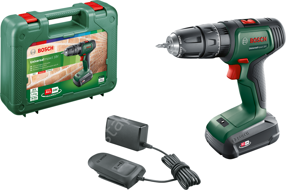 Bosch UniversalImpact 18 Tek Akülü Darbeli Delme Vidalama Makinesi (1 x 1,5Ah) 06039D4101
