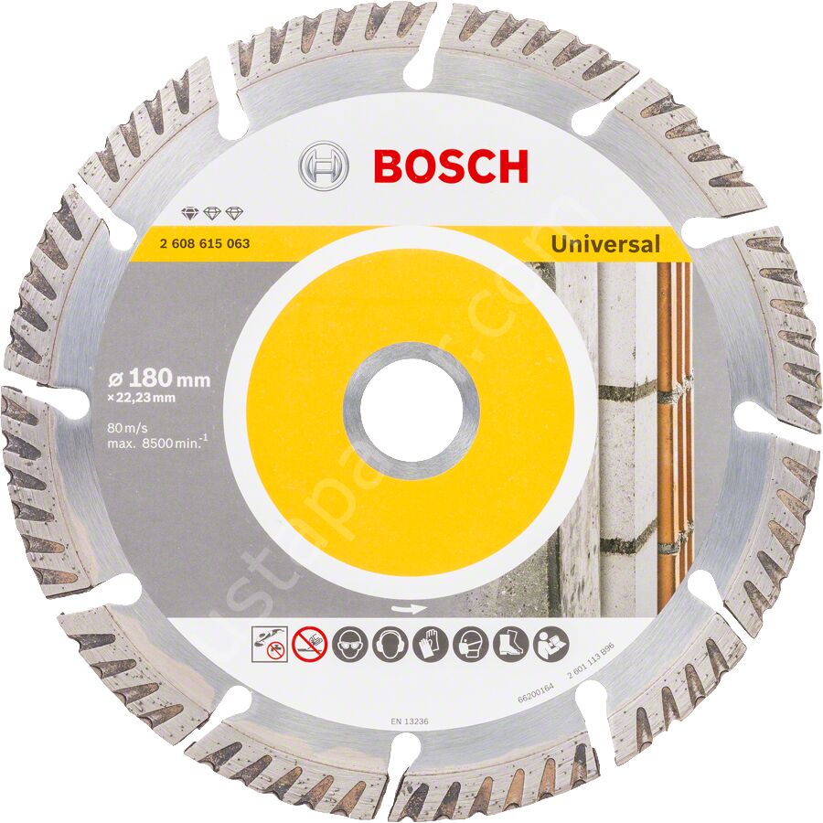 Bosch - Standard Seri Genel Yapı Malzemeleri İçin Elmas Kesme Diski 180 mm 10'lu Paket 2608615064