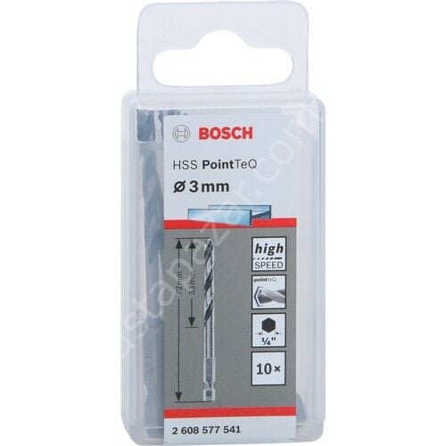 Bosch Pointeq 3mm 1/4 Adap. Metal Matkap Ucu 10'lu 2608577541 Bosch