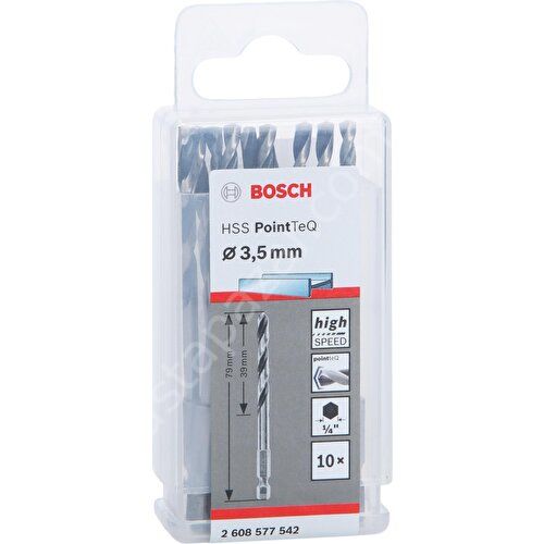 Bosch Pointeq  3,5mm 1/4 Adap. Metal Matkap Ucu 10'lu 2608577542 Bosch