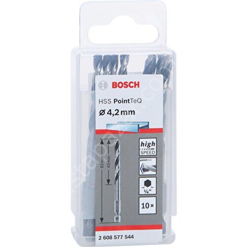 Bosch Pointeq  4,2mm 1/4 Adap. Metal Matkap Ucu 10'lu 2608577544 Bosch