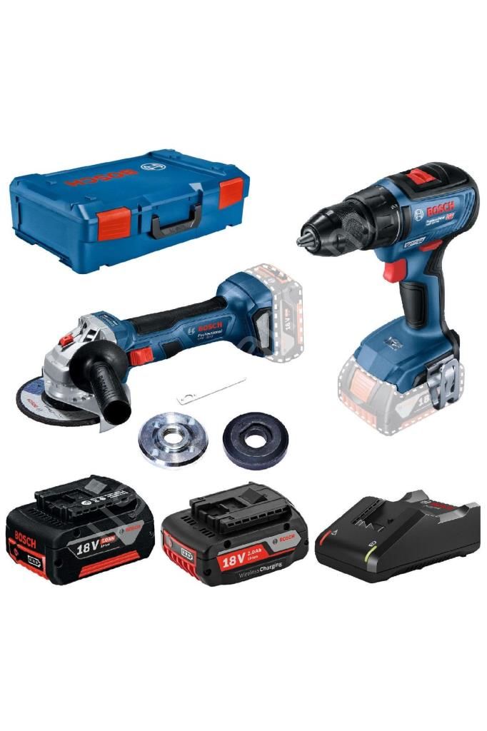 Bosch Gws 180-lı + Gsr 18v-50 (1x2.0;1x5.0ah)  Akülü Avuç Taşlama - Delme/vidalama Makinesi