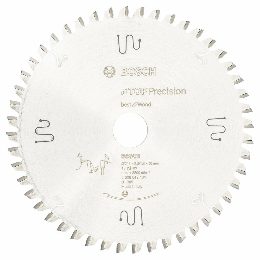 Bosch - Best Serisi Hassas Kesim Ahşap için Daire Testere Bıçağı 216*30 mm 48 Diş 2608642101