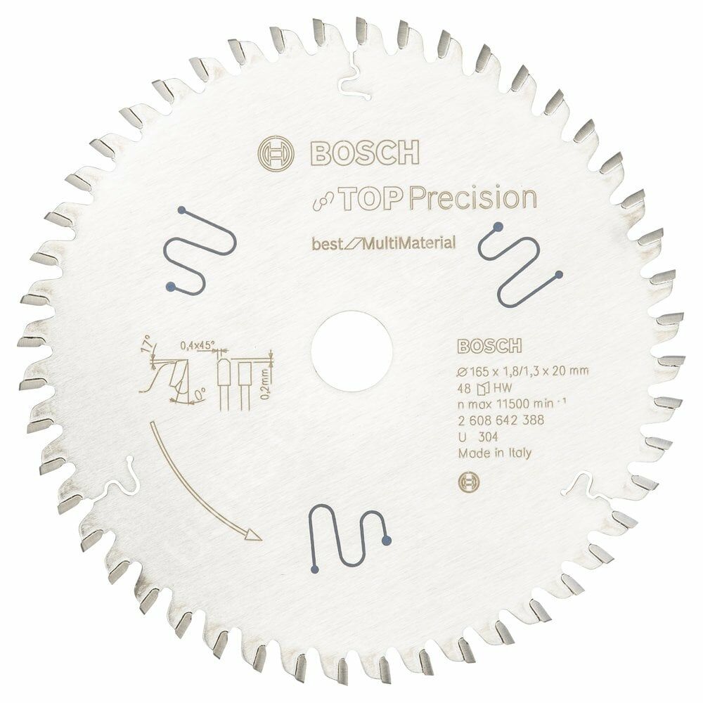 Bosch - Best Serisi Hassas Kesim Çoklu Malzeme için Daire Testere Bıçağı 165*20 mm 48 Diş 2608642388