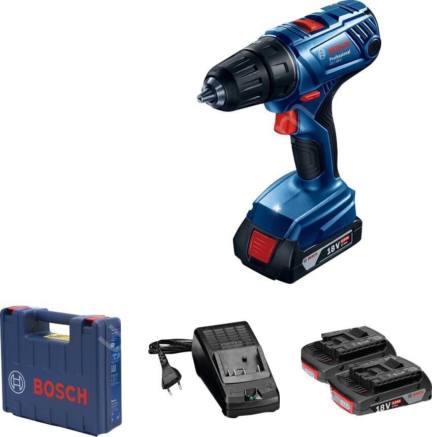 Bosch GSR 180-LI Çift Akülü 2 Ah Darbesiz Delme/Vidalalama 06019F8109