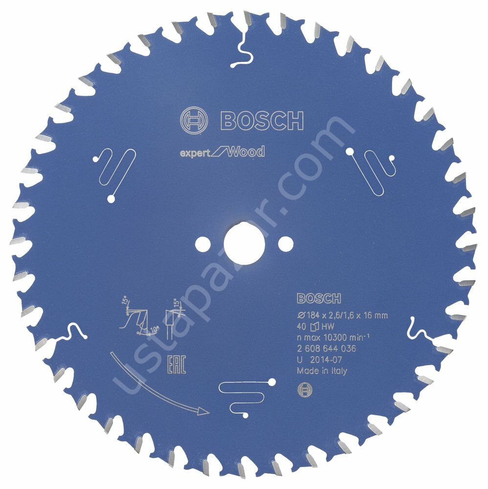 Bosch - Expert Serisi Ahşap için Daire Testere Bıçağı 184*16 mm 40 Diş 2608644036