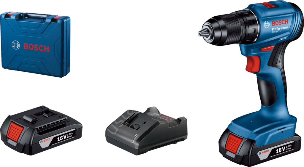 Bosch Professional GSR 185 LI Akülü Delme Vidalama Mak. 2 x 2.0 Ah; Case 06019K3000