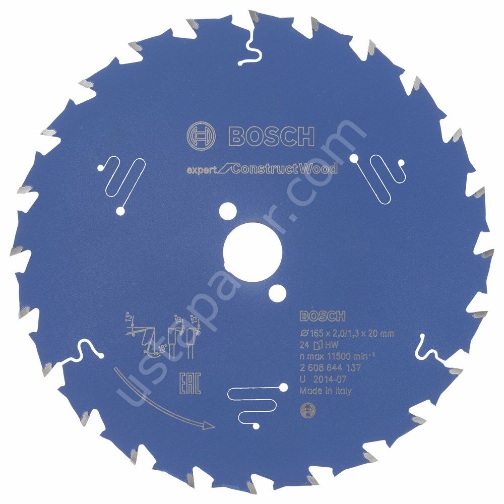 Bosch - Expert Serisi İnşaat Ahşabı için Daire Testere Bıçağı 165*20 mm 24 Diş 2608644137
