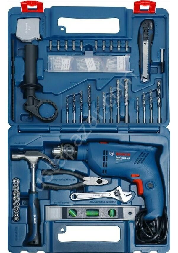 Bosch GSB 600 Darbeli Matkap + 100 Parça Aksesuar Seti - 06011A0321