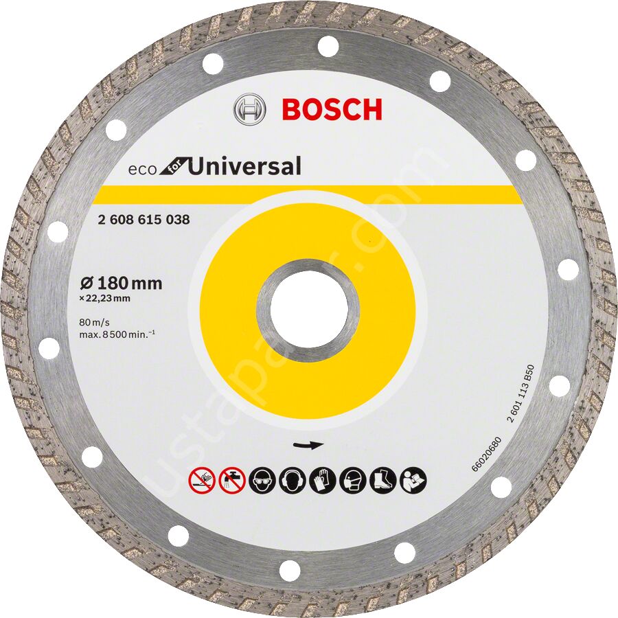 Bosch - Ekonomik Seri Genel Yapı Malzemeleri İçin Elmas Kesme Diski 180 mm Turbo 2608615038