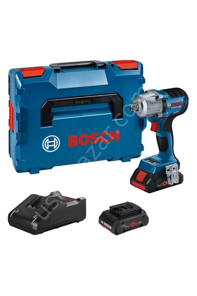 Bosch GDS 18V-450 PC Çift Akülü 4 Ah Darbeli Somun Sıkma Makinesi