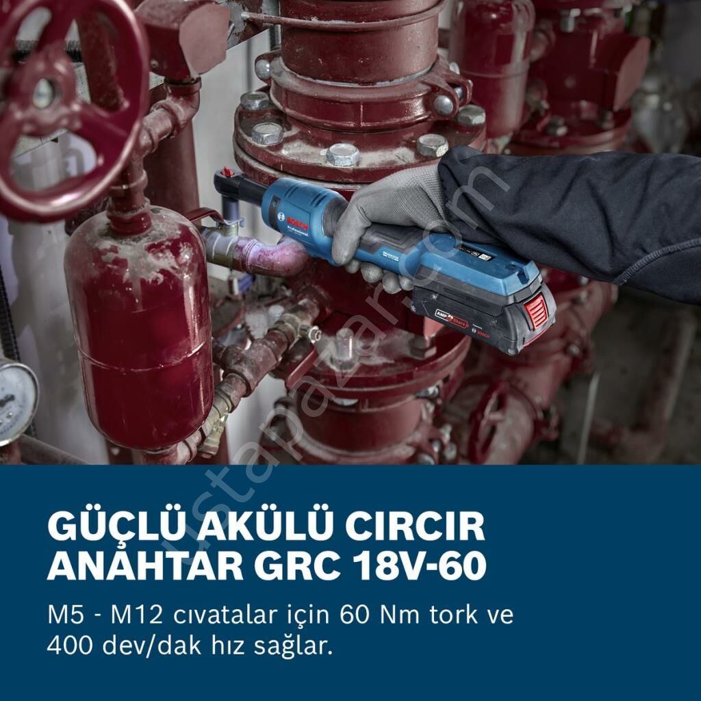 Bosch Profesyonel GRC 18V-60 Akülü Darbeli Somun Sıkma 2 Ah Çift Akülü 06019N8022