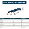 Bosch Profesyonel GRC 18V-60 Akülü Darbeli Somun Sıkma 2 Ah Çift Akülü 06019N8022