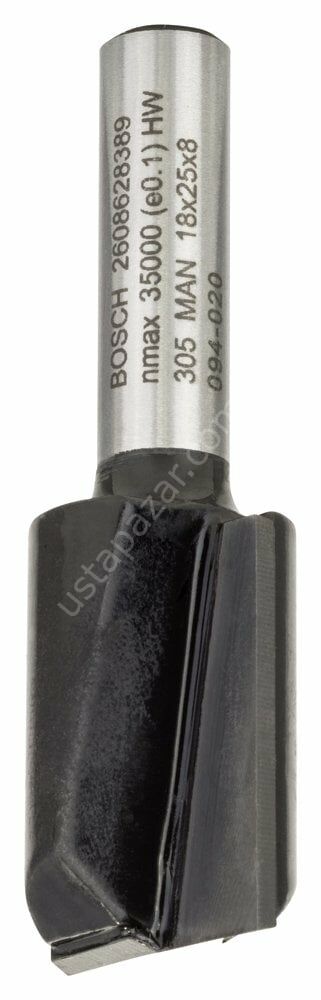 Bosch - Standard Seri Ahşap İçin Çift Oluklu, Sert Metal Düz Freze Ucu 8*18*56mm 2608628389