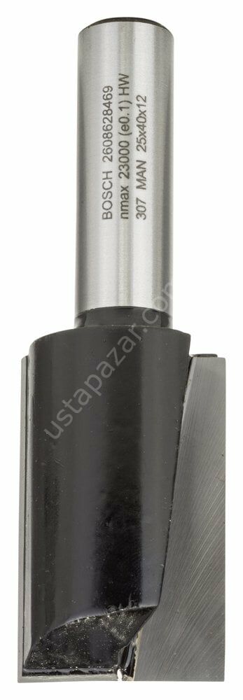 Bosch - Standard Seri Ahşap İçin Çift Oluklu, Sert Metal Ekstra Uzun Düz Freze Ucu 12*25*81mm