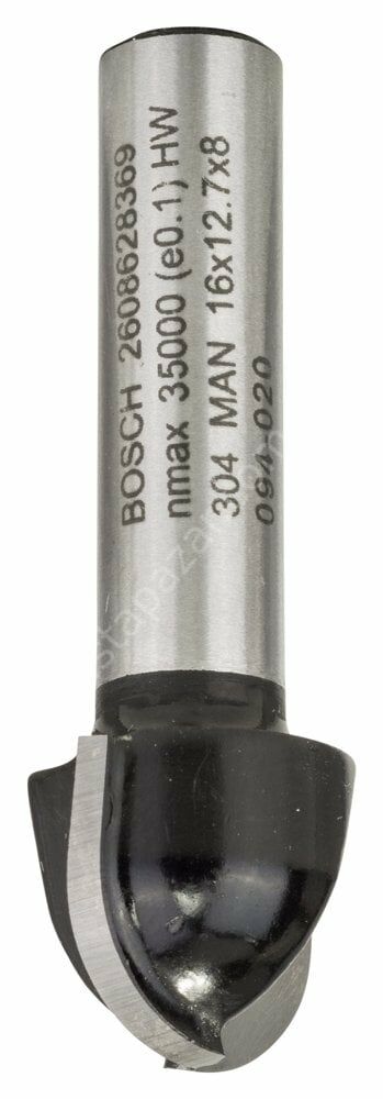 Bosch - Standard Seri Ahşap İçin Çift Oluklu, Sert Metal Dalma Yarımay Freze 8*16*45*8 mm 2608628369