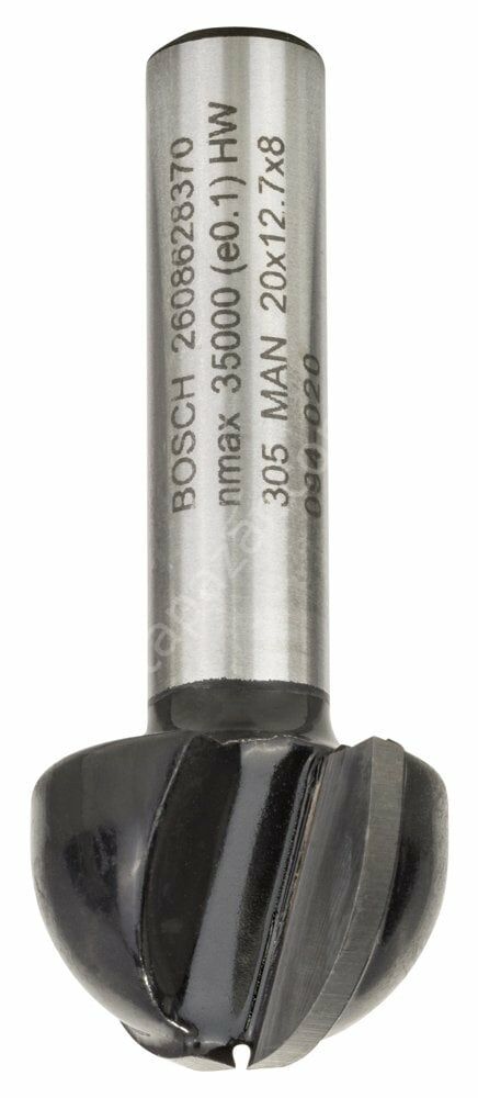 Bosch - Standard Seri Ahşap İçin Çift Oluklu, Sert Metal Dalma Yarımay Freze 8*20*46*10 mm 2608628370