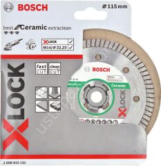 Bosch - X-LOCK - Best Serisi Seramik İçin, Extra Temiz Kesim Turbo Segman  Elmas Kesme Diski 115 mm