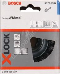 Bosch - X-LOCK - Heavy Serisi Metal İçin Burgulu Tel Fırça 75*0,5 mm