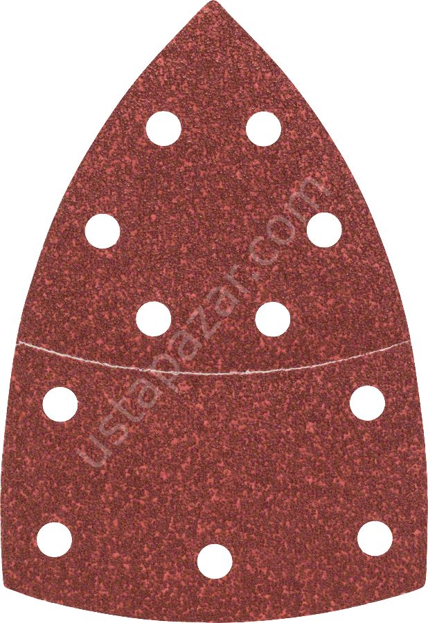 Bosch - Multi Zımpara Kağıdı 10'lu, 102 x 62/93 mm 60 Kum 11 Delik