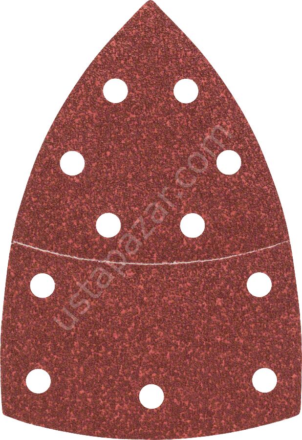 Bosch - Multi Zımpara Kağıdı 10'lu, 102 x 62/93 mm 60 Kum 11 Delik