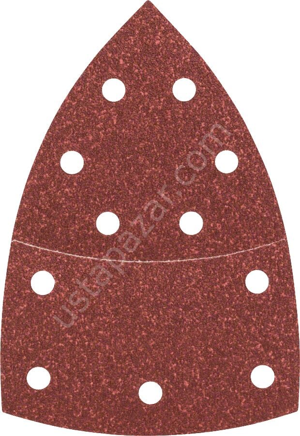 Bosch - Multi Zımpara Kağıdı 10'lu, 102 x 62/93 mm 80 Kum 11 Delik